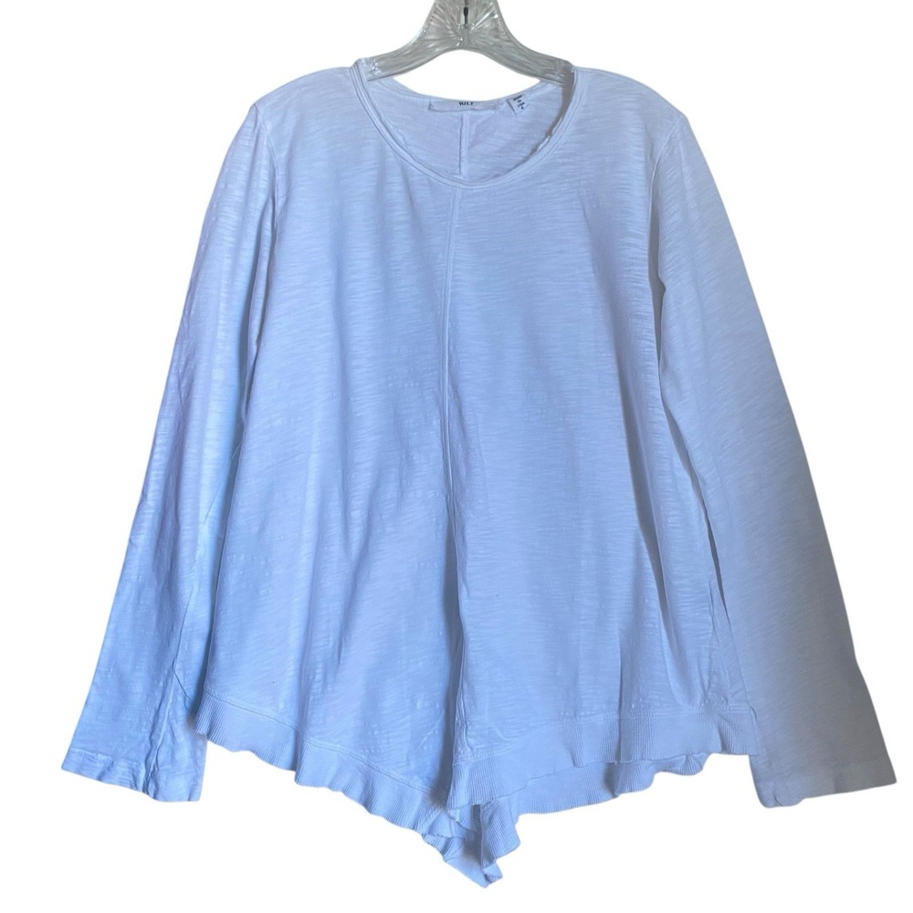 Wilt Top Women T-shirt S White Round Neck Long Sleeve Casual Basic